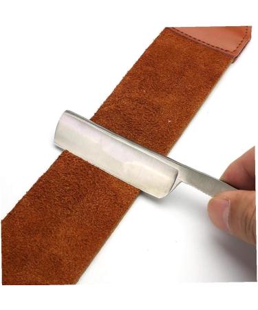 1 pc Double Layer Leather Razor Strop Shaving Sharpener Strap Barber Genuine Leather Straight Razor Sharpening Belt Shaving Accessories - Buy Online on SooperMarket.com