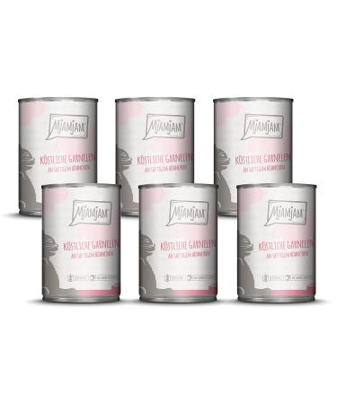 Mjamjam - Premium wet food for cats - delicious shrimp on juicy chicken 6 -pack (6 x 400 g) grain free with extra meat shrimp + chicken 400 g (6 Pack)