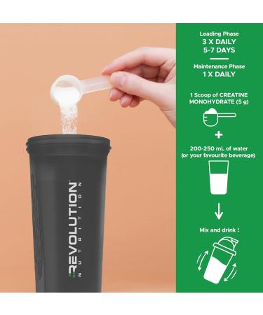Revolution Nutrition Creatine Monohydrate 1kg Pure unflavoured Increases Muscle Performance Boosts Energy and Supports Recovery 200 Servings - Buy Online on SooperMarket.com