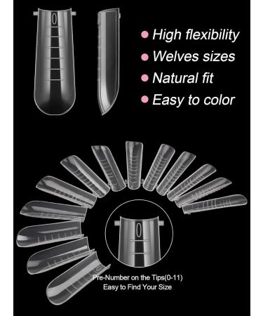 Kalolary 120pcs Dual Nail System Forms - Full Cover Gel Nail Tips for Acrylic Nail Art Extension 12 Sizes with Scale - Buy Online on SooperMarket.com