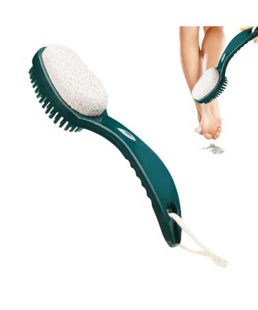Wontool Foot Scrubber Brush | 2 in 1 Multifunctional Foot Scrubber Foot Care Tools - Comfortable Anti-Slip Bathroom Accessories Gentle Callus Remover for Feet Pumice Stone for Feet Green