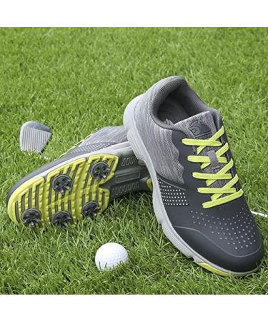 THESTRON Men Golf Shoes: Mesh Breathable Walking Sport Sneakers with 7 Spikes - Grey - Buy Online on SooperMarket.com