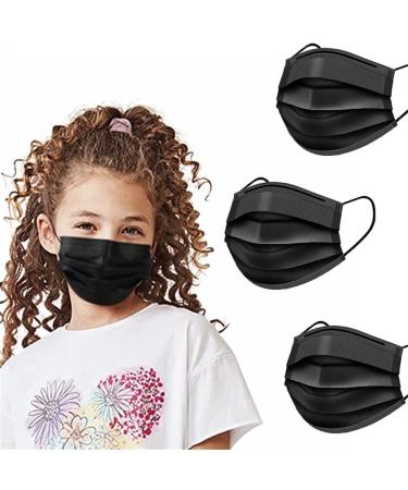 Icoolio op masks medically children children's masks medical medical mouth protection type II R mouth nose protective mask face mask girl boy 50 pieces black
