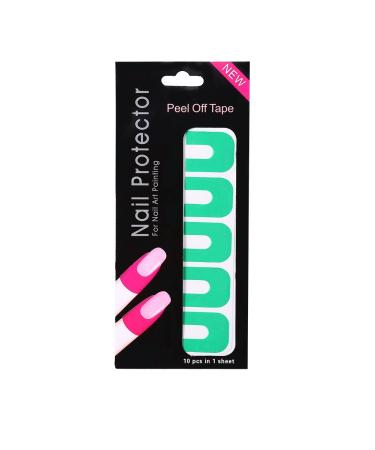 Spill Proof Nail Stickers 10Pcs Nail Polish Protector Professional Manicure Protector Cover Polish Glue Spill Proof Nail Sticker(Green)