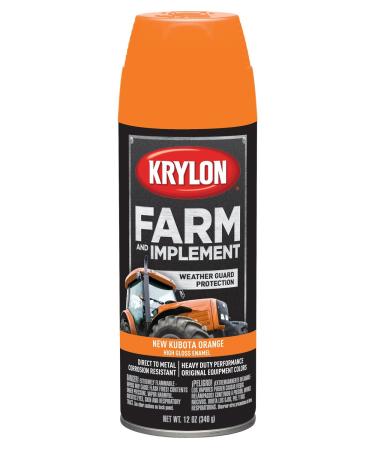 Krylon K01954008 Farm & Implement Spray Paint  High Gloss  New Kubota Orange  12 oz(340 grams) New Kubota Orange 12 Ounce (Pack of 1) Aerosol