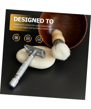 NOLITOY Manual Razor Travel Cover - Brown PU Shaver Storage Case (16.5x4.2x1CM) | International Shipping Available - Buy Online on SooperMarket.com