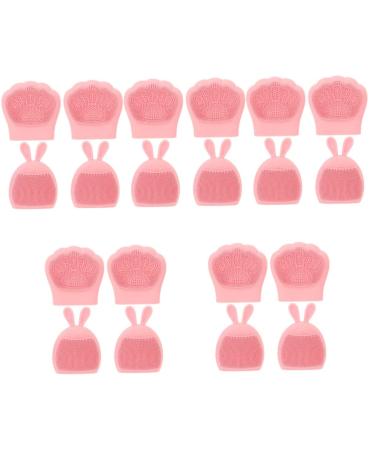 minkissy 20 Pcs Rabbit Ears Facial Brush Facial Cleansing Massage Face Scrubber Face Wash Brush Silicone Baby Cradle Cap Brush Silicone Brush Pink Miss Silica Gel Pore Brush Portable Light Pinkx5pcs 7.5x7.5cmx5pcs
