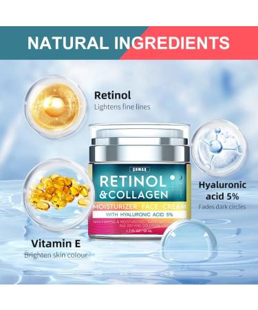 Buy Retinol Cream with Hyaluronic Acid - Anti-Aging Day-Night Moisturizer for Men & Women | Reduces Wrinkles & Dryness - 1.78 Oz - Buy Online on SooperMarket.com