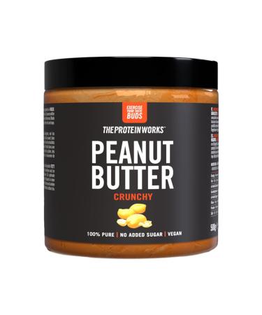 Protein Works - peanut butter |100 % natural roasted peanut butter |Without added sugar |Crispy |500g |Fodpeacr250g (package can vary) crunchy 500 g (1 Pack)