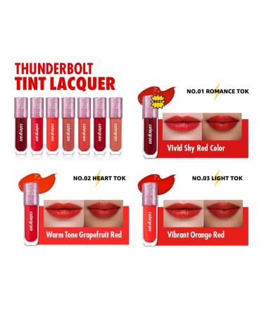 COLORGRAM Thunderbolt Tint Lacquer 01 Romance Tok | Long Lasting Lip Stain with Argan Oil Vivid Color Hydrating Formula | 0.2 fl.oz - Buy Online on SooperMarket.com