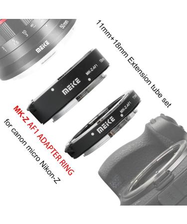 Meike Metal Auto Focus Macro Extension Tube Adapter Ring (11mm+18mm) for Nikon Z5 Z6 Z7 Z50 Z6II Z7II - Buy Online on SooperMarket.com