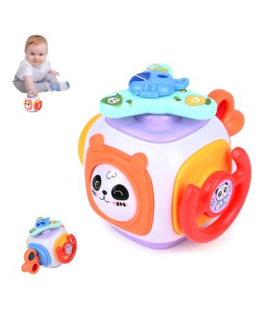 Teklemon motor cubes activity cubes 8 in 1 Montessori toy from 1 year Busy Activity Cube Montessori Motoric cubes Fine motor skills preschool learning gift for 1-3 year girls boy