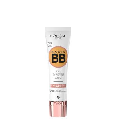 L'Or al Paris Magic BB Cream with SPF 20 5-in-1 Skin Tint with Vitamin B5 and Vitamin E Lightweight Hydrating Formula Adapts to Skin Tone for a Natural Glowy Finish 30 ml Shade: 05 Medium Dark 05 Medium Dark 1 count (Pack of 1)