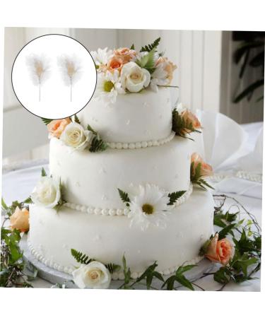NAMOARLY 2 Pcs Insert Pearl Trim Pearl Decor Beige Decor Ostrich Trim Baking Diy Decor Dessert Inserting Decor Inserting Baking Topper Baking Toppers Insert Card Cake White White 12X5.5CM - Buy Online on SooperMarket.com