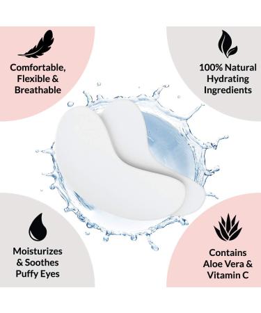 Lint-Free Hydrogel Under Eye Pads for Lash Extensions - 100 Pairs with Vitamin C & Aloe Vera - Professional Grade Eyelash Extension and Lash Lift Patches - Buy Online on SooperMarket.com
