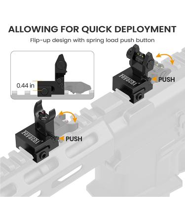 Feyachi S27 Fiber Optic Iron Sights Set with Red/Green Dot Picatinny Backup - Front & Rear Flip Up - Buy Online on SooperMarket.com