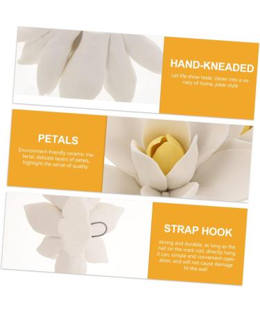 Cabilock 1pc Ceramic Orchid Wall Decor Pendant Pool Decor Wall Decal Garden Wall Art Adornment Ceramics White 9.00X6.50X4.00CM - Buy Online on SooperMarket.com