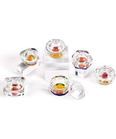 Alexnailart Nail Art Glass Dappen Dish Symphony Crystal Cup Acrylic Liquid Powder Holder with Lid Manicure Tool (Hexagon) - Buy Online on SooperMarket.com
