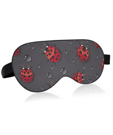 Haskirky Light Blocking Eye Mask Breathable and Adjustable Adult Men and Women Travel on Business Trips Yoga Meditation Light Smooth Comfortable Eye Mask Office Deep Sleep Goodies Ladybugs