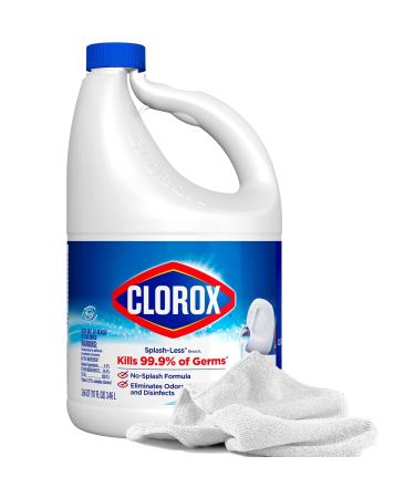 Splash-Less Bleach Cleaner 117oz | Effective Disinfecting Bleach Concentrate + Daley Mint Towel - Bulk Refill for Linens Laundry Tile Floors Bathroom