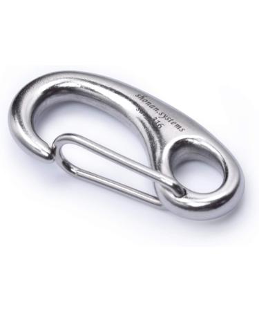 SHONAN 2 Carabiner Clips 4 Pack - Stainless Steel 316 Marine Clips for Flag Poles, Boat Fenders, Keychains, Dog Leashes, Camping - 220 Lbs Capacity - Buy Online on SooperMarket.com
