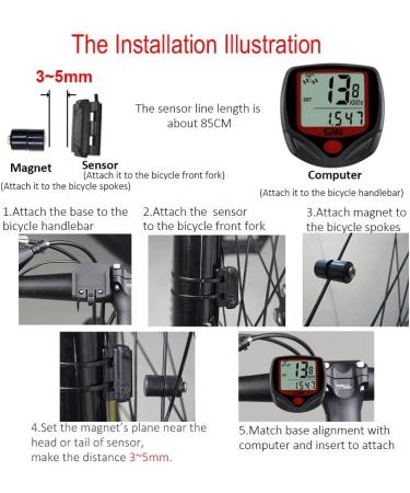Odometer Cycle Meter Speed Sensor Mph Indoor Outdoor Exercise Rainproof Wired Waterproof  4.6x4.6x1.9 cm - Buy Online on SooperMarket.com