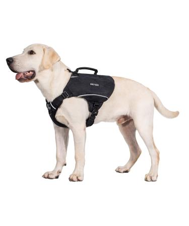 OneTigris CAMELUS Dog Backpack Tear Camping Hiking Dog Backpack for M/L Size Dogs (M Black) M Black
