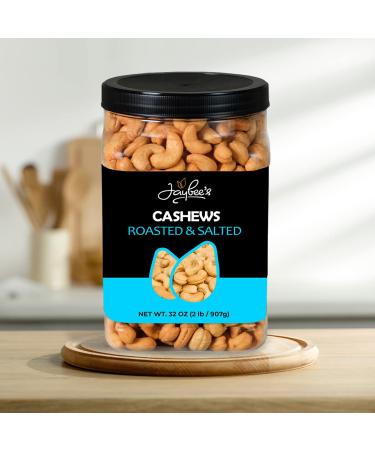 Jaybee's Nuts Roasted Salted Cashews 32 oz Reusable Container - Whole Similar to Organic, Everyday Healthy Snack for Keto Diet, Vegan, Great for Cooking, Baking, Salads - Kosher Certified - Buy Online on SooperMarket.com
