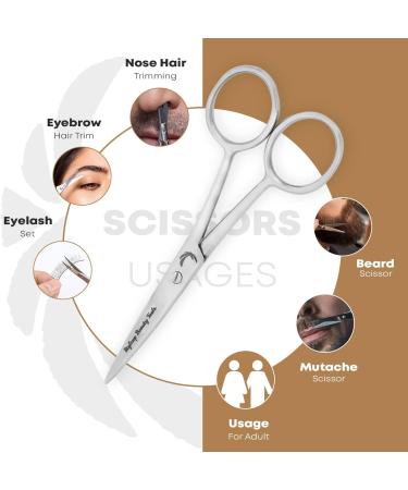 Premium Stainless Steel Beard Scissors & Comb Set for Men | Precision Nose Ear & Eyebrow Hair Trimmers - Buy Online on SooperMarket.com
