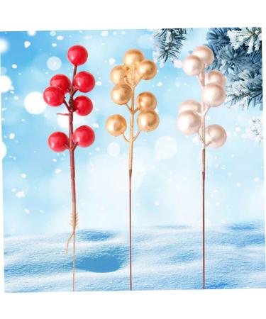 Warmhm 60 Pcs Christmas Fruit Diy Floral Art Plant Simulation Flower Branch Red Berry Stems Tree Decorations Red Berries Picks Christmas Berry Branch Winter Christmas Tree Wreath Foam Redx3pcs 17x3cmx3pcs - Buy Online on SooperMarket.com