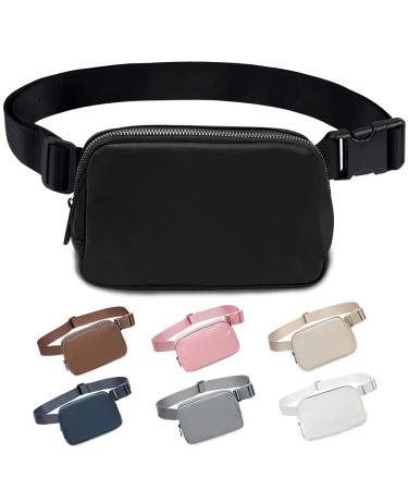 Belt Bag for Women and Men Fashionable Fanny Packs for LuLu Waist Bag Lemon Bags Everywhere Belt Cute Bag for Travel Workout Running Hiking for Lady Girls and Men (Black) 1-Black