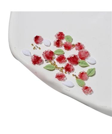 3D Flower Nail Steel Beads Leaf Nails Art Nails Art Decorations Nails Art Supplies for Acrylic Nails 3D Flower Nail Leaf Nails Art Steel Beads Nails Art Decorations pink