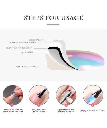 White Pearl Chrome Nail Powder - Glittery Aurora Magic Pearlescent Symphony for DIY Nail Art Decorations - Buy Online on SooperMarket.com