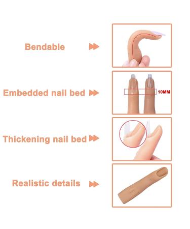 Silicone Nail Training Finger for Acrylic Nails - Flexible Fake Practice Finger (3#) - Buy Online on SooperMarket.com
