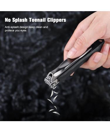 FERYES 3-in-1 Fingernail Clipper with No-Splash Nail Catcher and Metal Storage Box - Men & Women Black - Buy Online on SooperMarket.com