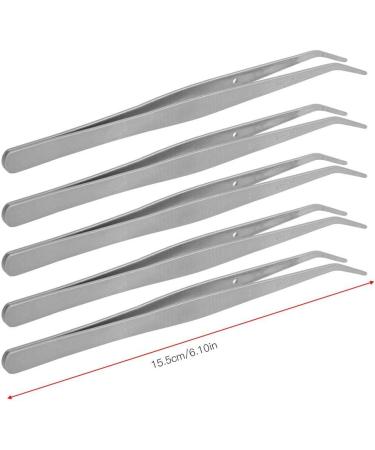 HEEPDD 5-Pack Stainless Steel Curved & Straight Tweezers for Eyelash Extensions | Precision Pointed Tips | International Shipping Available - Buy Online on SooperMarket.com