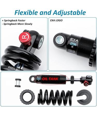 JFOYH Coil+Oil Shock Absorber: Rear Shocks for MTB/E-Bike - 165MM 650LBS - Buy Online on SooperMarket.com