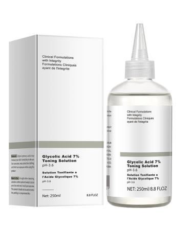 Glycolic Acid 7% Toning Solution 250ml Hydrating Toner for Face Smoothing Face Toner Facial Exfoliation for Blemishes and Acne Facial Moisturizer-Repair Damage Skin Strengthen Skin