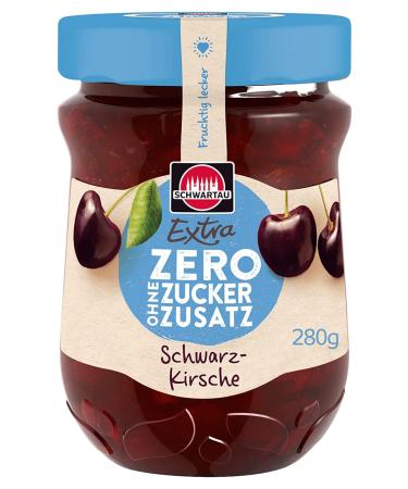 Schwartau Extra Zero Black Cherry fruit spread without added sugar 15 kcal per 25g 280g 280g (1 pack) Black Cherry