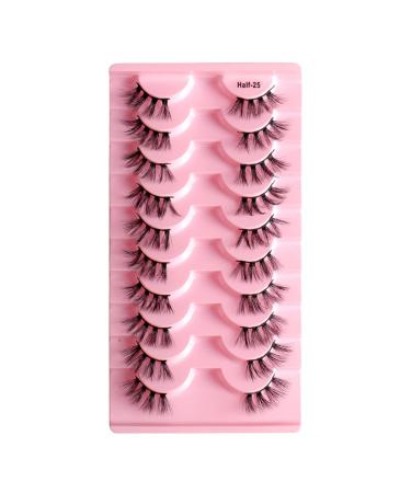Eyelash Package Trays High Imitation 10 Pairs of Half Eye Eyelashes Grafting Eyelashes Curling Eyelashes Small Eyelash Curler C One Size