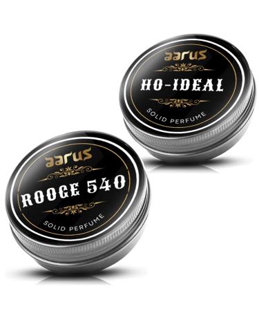 BlueQueen Solid Perfume with Cedar Wood Clary Sage Vetiver Sandalwood Cologne Balm for Men And Women Cologne Balm/ 2 PCS Rooge 540 And Ho Ideal Solid Perfume
