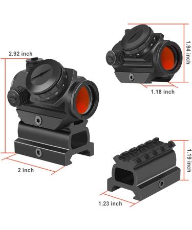 Feyachi RDS-22 2MOA Micro Red Dot Sight with 0.83 Riser Mount - Compact Scope for Absolute Co-Witness - Buy Online on SooperMarket.com
