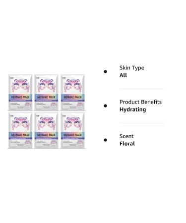 Epielle Mermaid Character Skincare Sheet Masks - Animal Spa Mask for All Skin Types | Spa Gifts for Women & Kids | Birthday Party, Girls Night, Slumber party, Stocking Stuffers - 6 Count - Buy Online on SooperMarket.com