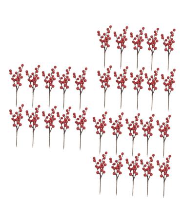 ABOOFAN 30 Pcs Christmas Imitation Fruit Christmas Floral Stems Picks Christmas Berry Christmas Flower Stems Picks Holly Berry Stems Tree Branch Decor Banquet Ornament Artificial Foam