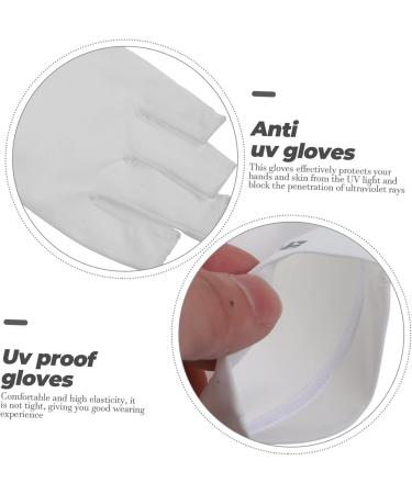 Mikinona 1 Pair UV Gloves Gel Nail Gloves Half Finger Gloves Outdoor Gloves Nail Art Skin Care Supply Summer Beach Gloves Womens Gloves UV Hand Protection Shield White LED Women's Fabric - Buy Online on SooperMarket.com