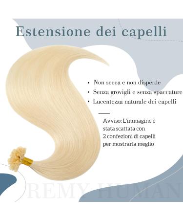 24 inches Pre Bonded Hair U Tip Extensions 1g 100 Strands Keratin Fusion Invisible Nail 100g Real Remy Human Hair(#613 Bleach Blonde) - Buy Online on SooperMarket.com