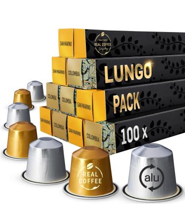Lungo Taster Pack: 100 Nespresso Compatible Pods. Test-Winning Fairtrade Capsules Lungo Taster Pack 100 Count (Pack of 1)