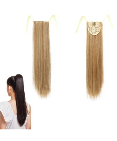 prinfantasy Halo Hair Extension Fashion Style Straight Wrap Around Ponytail Extension Extre Long Length Synthetic Hairpiece Womens Clip in Ponytail GBMW049 GBMW049 22 inch