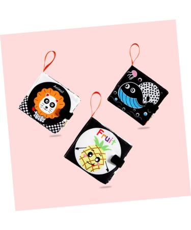 Ibasenice Black & White Fabric Book | Pedagogical Baby Toys | Learning Toys for Toddlers | Soft Peach Skin Children's Play Set - Buy Online on SooperMarket.com