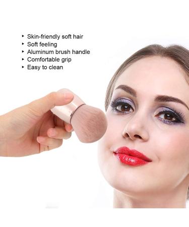 Round Head Powder Brush - Short Handle Seamless Makeup Brush | Soft Fiber Blush Brush for Flawless Finish - Buy Online on SooperMarket.com